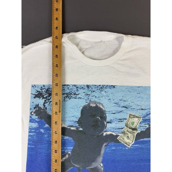 Vintage Y2K 2002 Nirvana Nevermind Band Tee Album Grunge Punk Tour Promo White - Picture 14 of 14